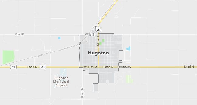 Map of Hugoton, KS