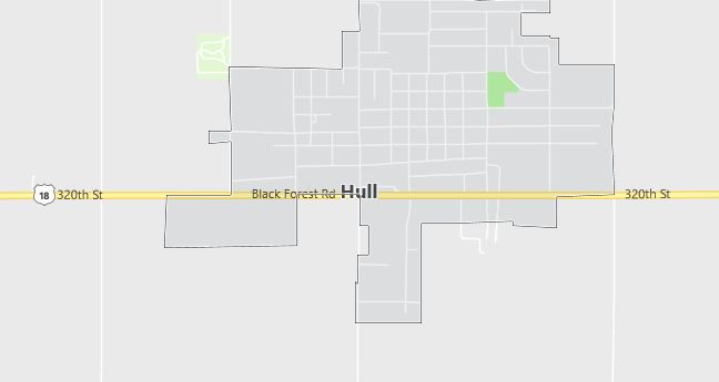 Map of Hull, IA