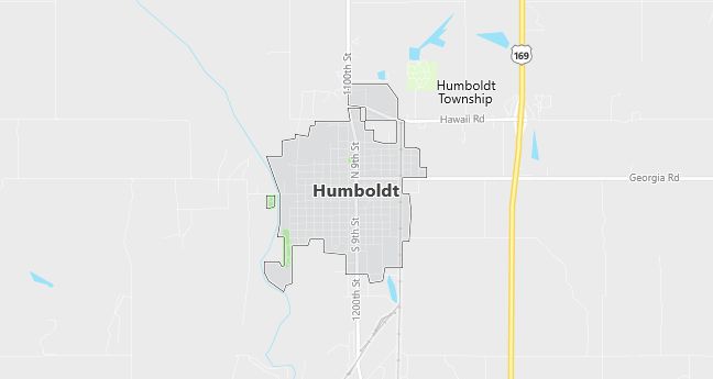 Map of Humboldt, KS