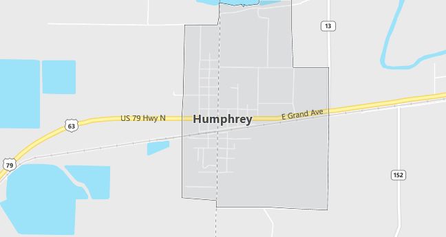 Map of Humphrey, AR