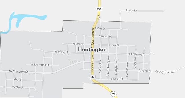 Map of Huntington, AR