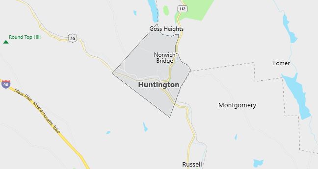 Map of Huntington, MA