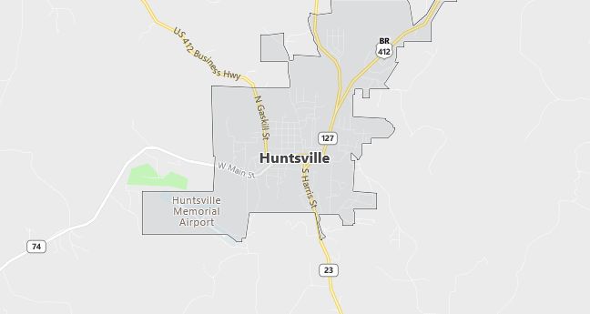 Map of Huntsville, AR