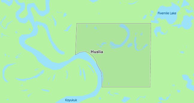 Map of Huslia, AK