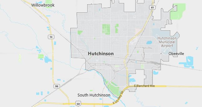 Map of Hutchinson, KS