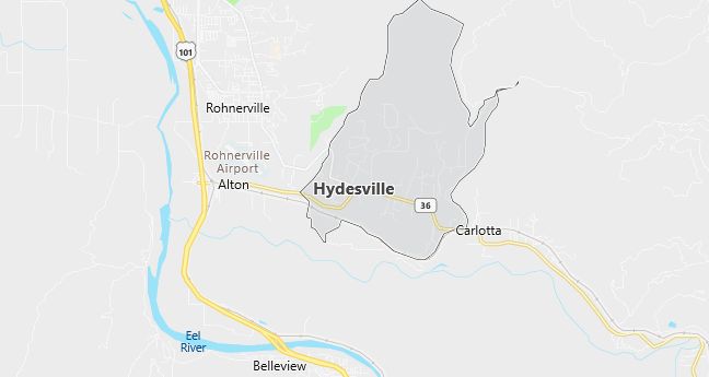 Map of Hydesville, CA