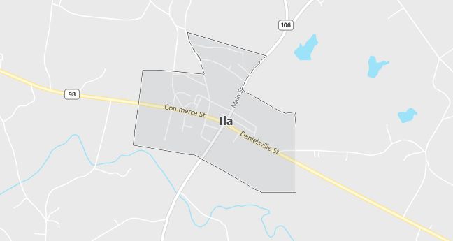 Map of Ila, GA