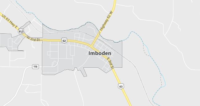 Map of Imboden, AR