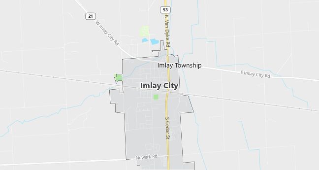 Map of Imlay City, MI