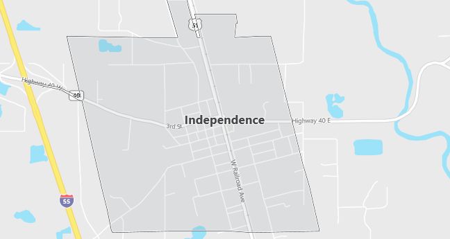 Map of Independence, LA