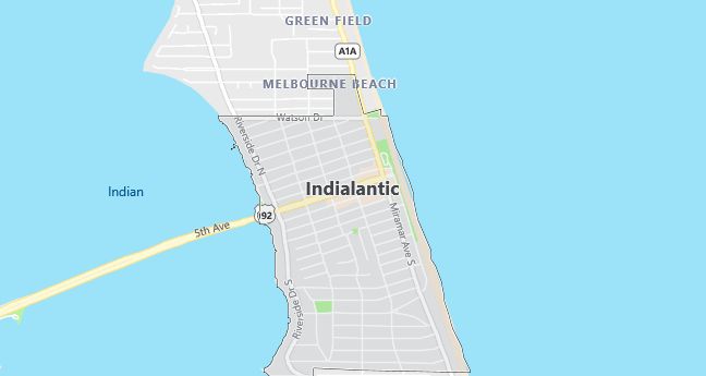 Map of Indialantic, FL