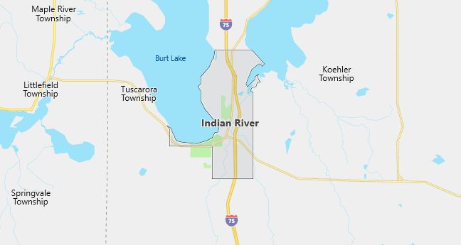 Map of Indian River, MI