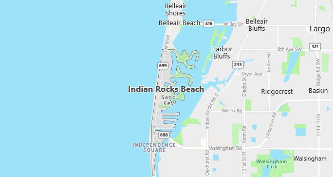 Map of Indian Rocks Beach, FL