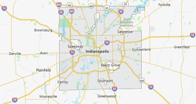 Map of Indianapolis, IN