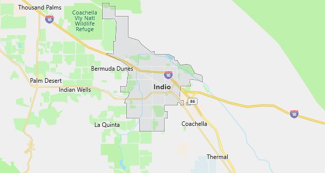 Map of Indio, CA