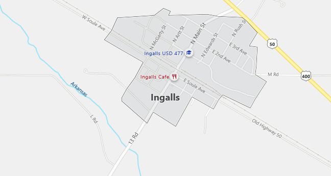 Map of Ingalls, KS