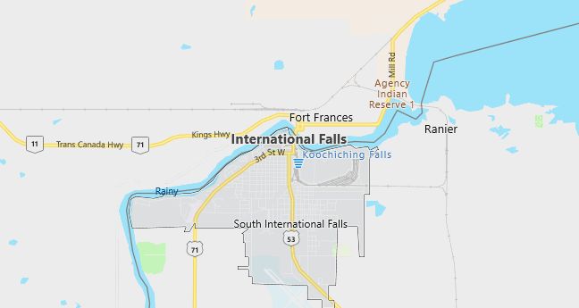 Map of International Falls, MN