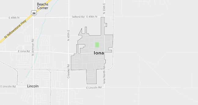 Map of Iona, ID