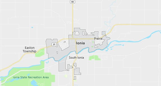 Map of Ionia, MI