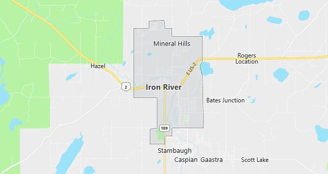 Map of Iron River, MI