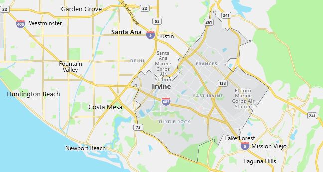 Map of Irvine, CA