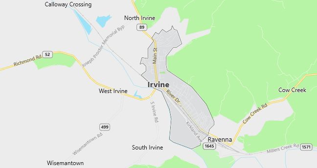 Map of Irvine, KY