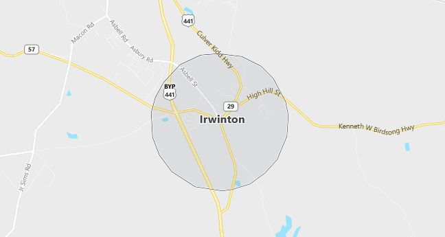 Map of Irwinton, GA