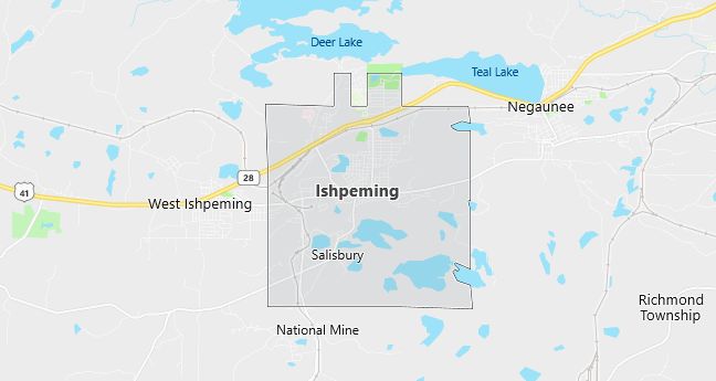 Map of Ishpeming, MI