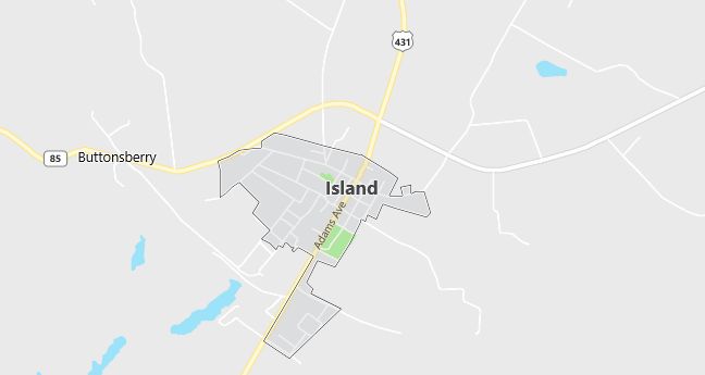 Map of Island, KY