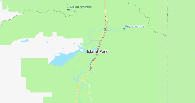 Map of Island Park, ID