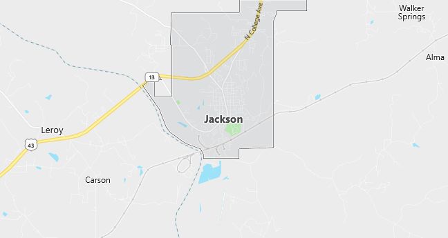 Map of Jackson, AL