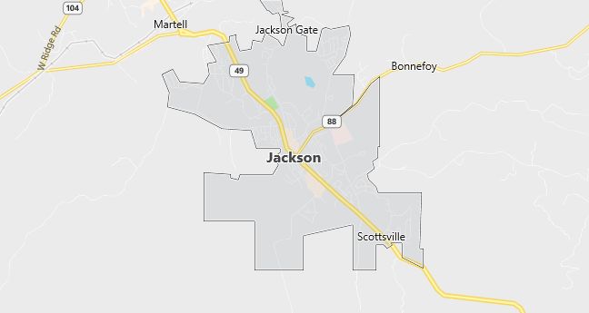 Map of Jackson, CA