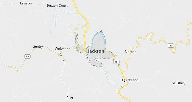 Map of Jackson, KY