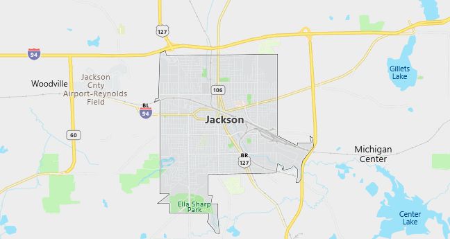 Map of Jackson, MI