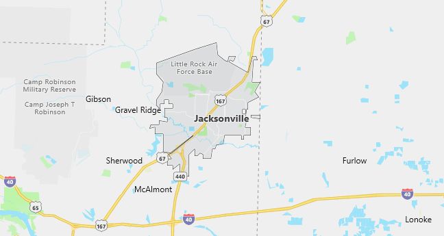 Map of Jacksonville, AR