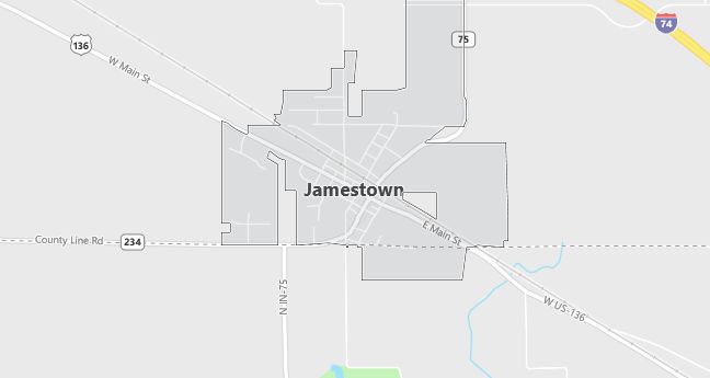 Map of Jamestown, IN