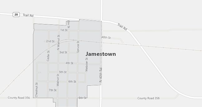 Map of Jamestown, KS