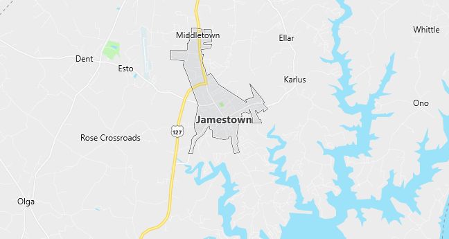 Map of Jamestown, KY