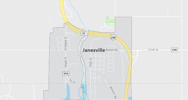 Map of Janesville, IA