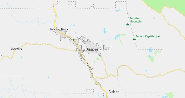 Map of Jasper, GA