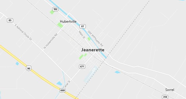 Map of Jeanerette, LA