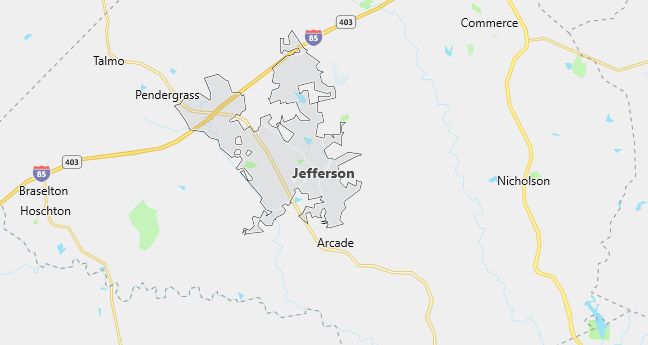 Map of Jefferson, GA