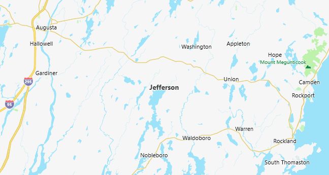 Map of Jefferson, ME