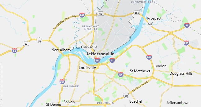 Map of Jeffersonville, IN