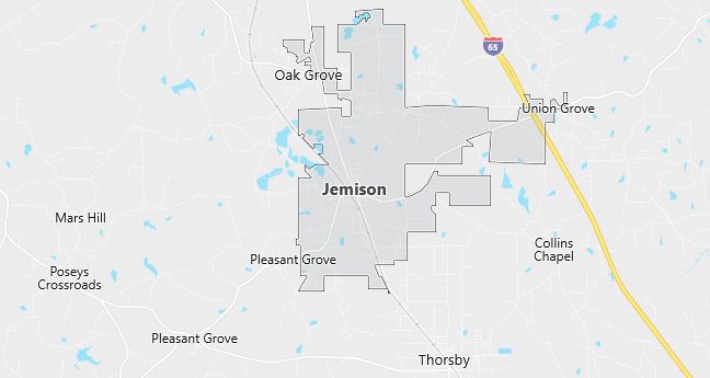 Map of Jemison, AL