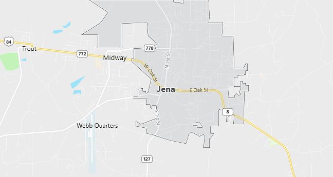 Map of Jena, LA