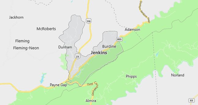 Map of Jenkins, KY