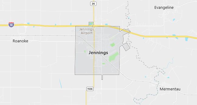 Map of Jennings, LA