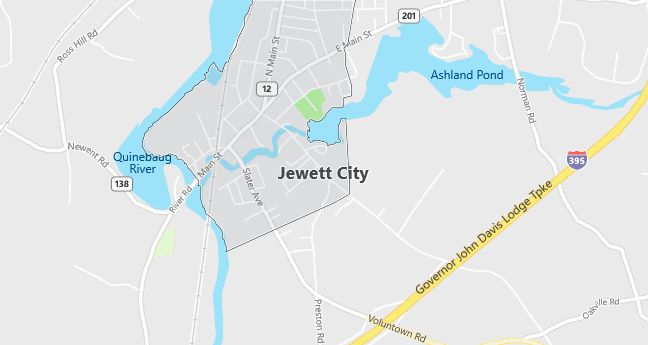 Map of Jewett City, CT