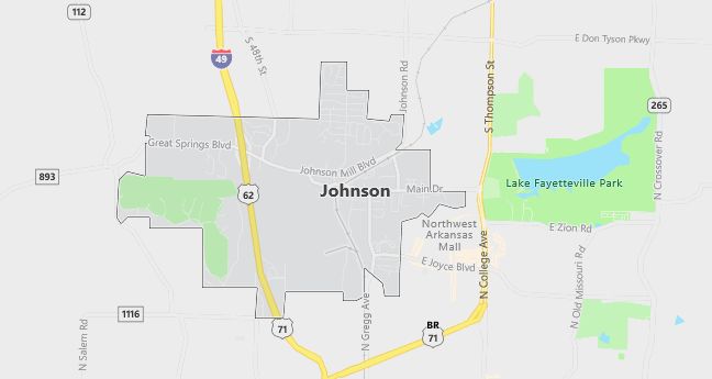 Map of Johnson, AR